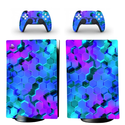 Digital Texture decal skin for PS5 Digital Console and two Controllers