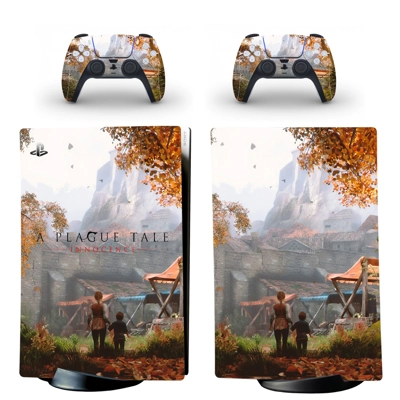 A Plague Tale decal skin for PS5 Digital Console and two Controllers