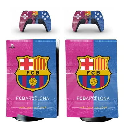 FC Barcelona decal skin for PS5 Digital Console and two Co.. FC Barcelona decal skin for PS5 Digital Console and two Co..