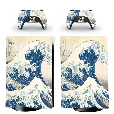 Kanagawa decal skin for PS5 Digital Console and two Contro.. Kanagawa decal skin for PS5 Digital Console and two Contro..