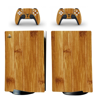 Wood grain decal skin for PS5 Digital Console and two Cont.. Wood grain decal skin for PS5 Digital Console and two Cont..