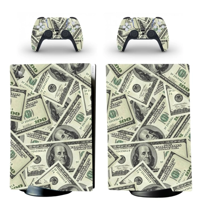 US dollars decal skin for PS5 Digital Console and two Cont.. US dollars decal skin for PS5 Digital Console and two Cont..