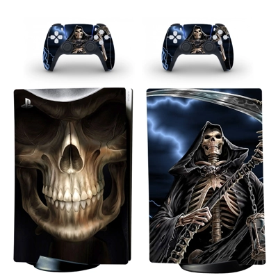 Grim Reaper decal skin for PS5 Digital Console and two Con.. Grim Reaper decal skin for PS5 Digital Console and two Con..