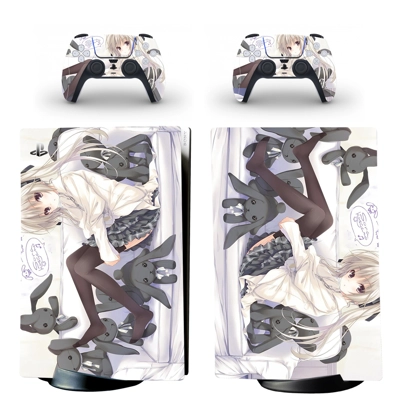 Anime Girl decal skin for PS5 Digital Console and two Cont.. Anime Girl decal skin for PS5 Digital Console and two Cont..