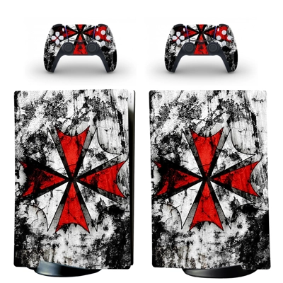 Resident Evil decal skin for PS5 Digital Console and two C.. Resident Evil decal skin for PS5 Digital Console and two C..