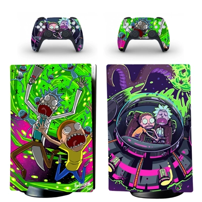 Rick and Morty decal skin for PS5 Digital Console and two .. Rick and Morty decal skin for PS5 Digital Console and two ..