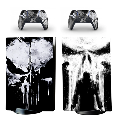 The Punisher decal skin for PS5 Digital Console and two Co.. The Punisher decal skin for PS5 Digital Console and two Co..