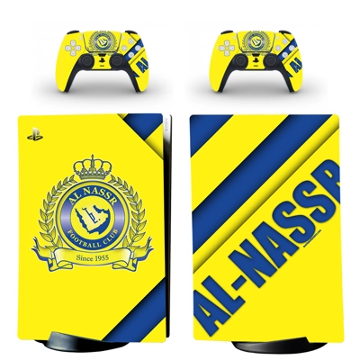 Al Nassr FC decal skin for PS5 Digital Console and two Con.. Al Nassr FC decal skin for PS5 Digital Console and two Con..