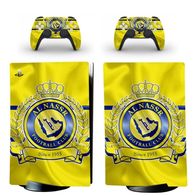 Al Nassr FC decal skin for PS5 Digital Console and two Con.. Al Nassr FC decal skin for PS5 Digital Console and two Con..