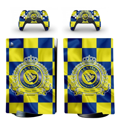 Al Nassr FC decal skin for PS5 Digital Console and two Con.. Al Nassr FC decal skin for PS5 Digital Console and two Con..