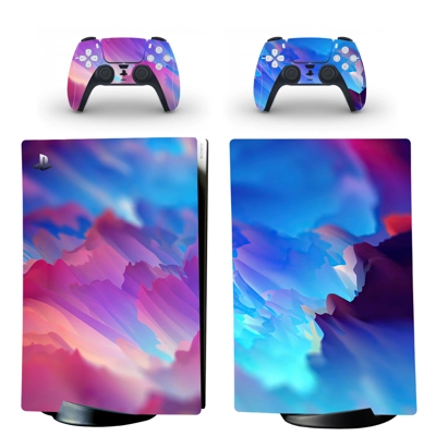 Digital Texture decal skin for PS5 Digital Console and two Controllers