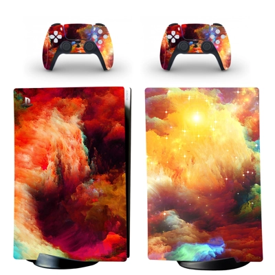 Digital Texture decal skin for PS5 Digital Console and two Controllers