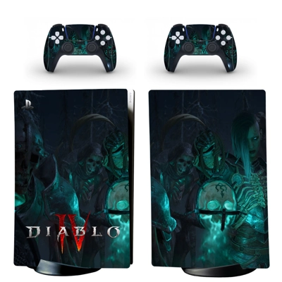 Diablo 4 decal skin for PS5 Digital Console and two Controllers