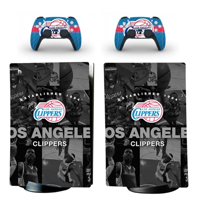 LA Clippers decal skin for PS5 Digital Console and two Con.. LA Clippers decal skin for PS5 Digital Console and two Con..