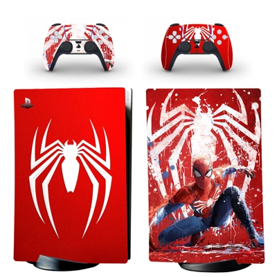 Spiderman decal skin for PS5 Digital Console and two Contr.. Spiderman decal skin for PS5 Digital Console and two Contr..