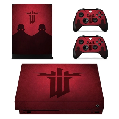 Wolfenstein The New Order decal skin for Xbox one X Console and 2 Controllers