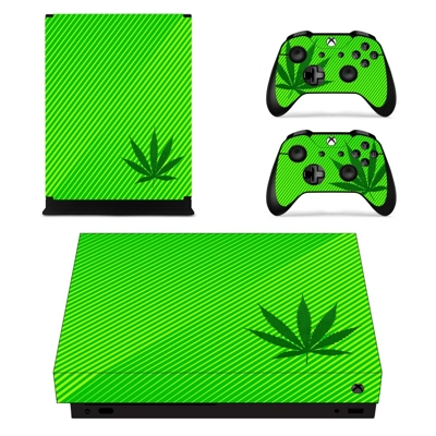 Weed Leaf decal skin for Xbox one X Console and 2 Controllers