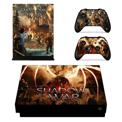 Shadow of War decal skin for Xbox one X Console and 2 Cont.. Shadow of War decal skin for Xbox one X Console and 2 Cont..