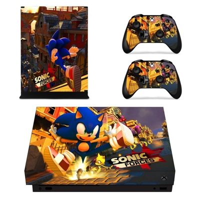 Sonic Forces decal skin for Xbox one X Console and 2 Controllers