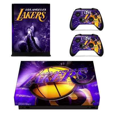 Los Angeles Lakers decal skin for Xbox one X Console and 2 Controllers