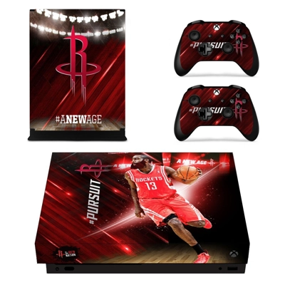 Houston Rockets decal skin for Xbox one X Console and 2 Controllers