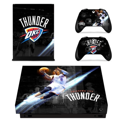 Oklahoma City Thunder decal skin for Xbox one X Console and 2 Controllers