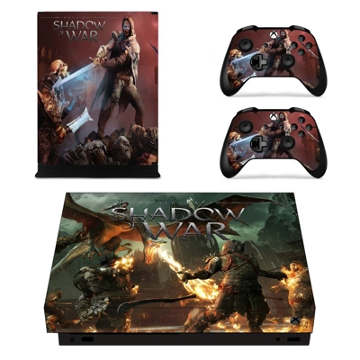 Shadow of War decal skin for Xbox one X Console and 2 Cont.. Shadow of War decal skin for Xbox one X Console and 2 Cont..