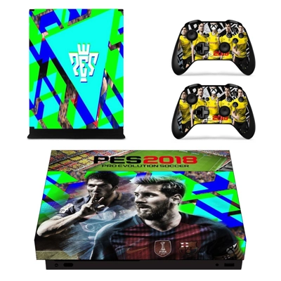 PES 2018 decal skin for Xbox one X Console and 2 Controllers PES 2018 decal skin for Xbox one X Console and 2 Controllers