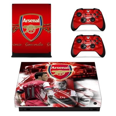 Arsenal decal skin for Xbox one X Console and 2 Controllers Arsenal decal skin for Xbox one X Console and 2 Controllers