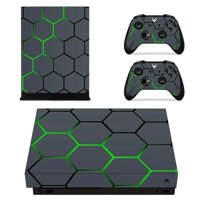 Hexagon Pattern Green Neon decal skin for Xbox one X Conso.. Hexagon Pattern Green Neon decal skin for Xbox one X Conso..