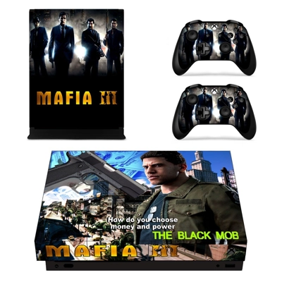 Mafia 3 decal skin for Xbox one X Console and 2 Controllers
