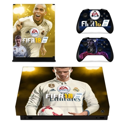 FIFA 18 decal skin for Xbox one X Console and 2 Controllers FIFA 18 decal skin for Xbox one X Console and 2 Controllers