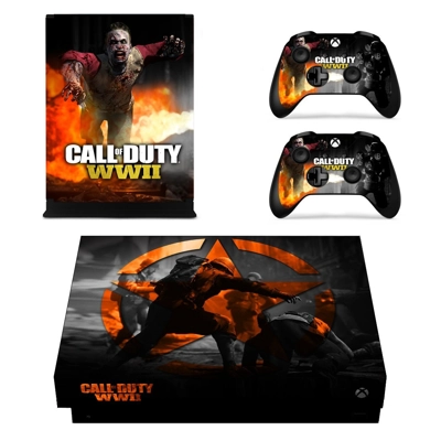 Call of Duty WW2 decal skin for Xbox one X Console and 2 Controllers
