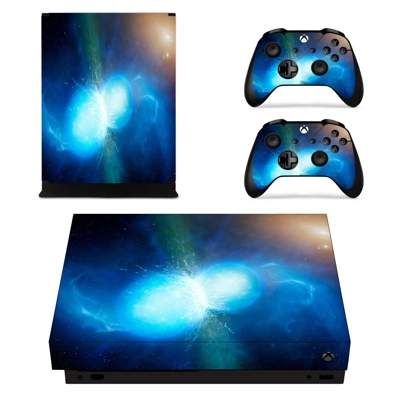 Bursting Moon decal skin for Xbox one X Console and 2 Controllers
