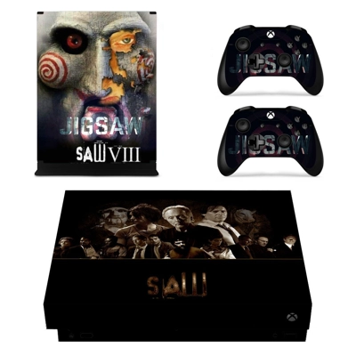 Jigsaw 7 decal skin for Xbox one X Console and 2 Controllers Jigsaw 7 decal skin for Xbox one X Console and 2 Controllers