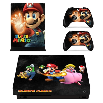 Super Mario decal skin for Xbox one X Console and 2 Controllers