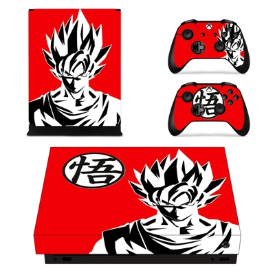 Goku decal skin for Xbox one X Console and 2 Controllers