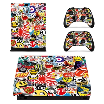 Sticker Bomb Black White decal skin for Xbox one X Console.. Sticker Bomb Black White decal skin for Xbox one X Console..