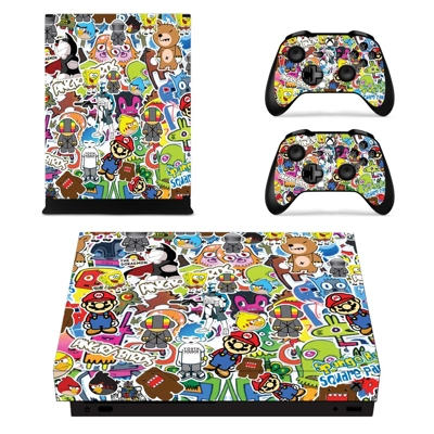 Sticker bomb decal skin for Xbox one X Console and 2 Contr.. Sticker bomb decal skin for Xbox one X Console and 2 Contr..
