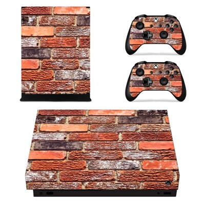 Brick wall decal skin for Xbox one X Console and 2 Controllers