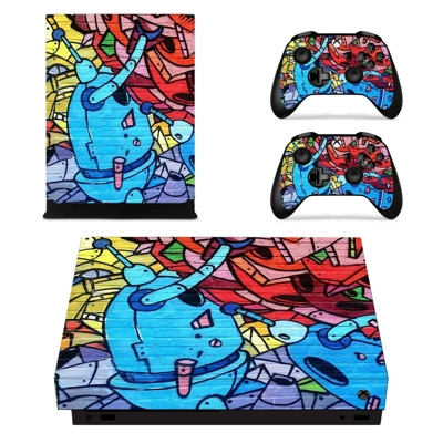 Colorful anime decal skin for Xbox one X Console and 2 Controllers