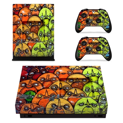 Wall Graffiti decal skin for Xbox one X Console and 2 Cont.. Wall Graffiti decal skin for Xbox one X Console and 2 Cont..