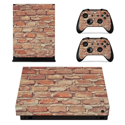 Brick wall decal skin for Xbox one X Console and 2 Controllers