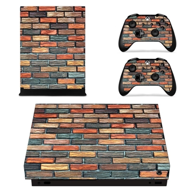 Multicolour brick wall print decal skin for Xbox one X Con.. Multicolour brick wall print decal skin for Xbox one X Con..