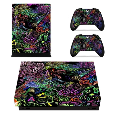 Graffiti decal skin for Xbox one X Console and 2 Controllers Graffiti decal skin for Xbox one X Console and 2 Controllers