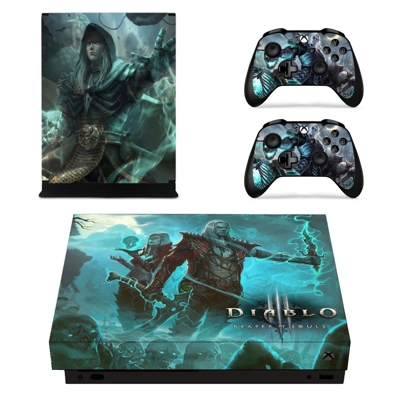 Diablo 3 Reaper of Souls decal skin for Xbox one X Console and 2 Controllers