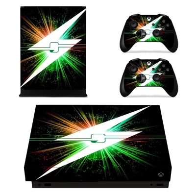 Lightning Bolt decal skin for Xbox one X Console and 2 Controllers