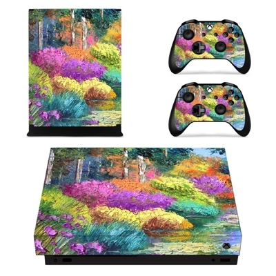 Painting of nature decal skin for Xbox one X Console and 2.. Painting of nature decal skin for Xbox one X Console and 2..