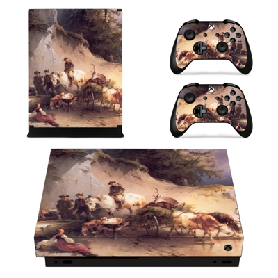 Famous oil painting decal skin for Xbox one X Console and 2 Controllers