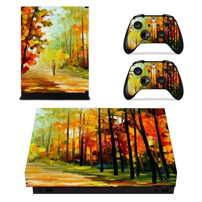 Painting of nature decal skin for Xbox one X Console and 2.. Painting of nature decal skin for Xbox one X Console and 2..
